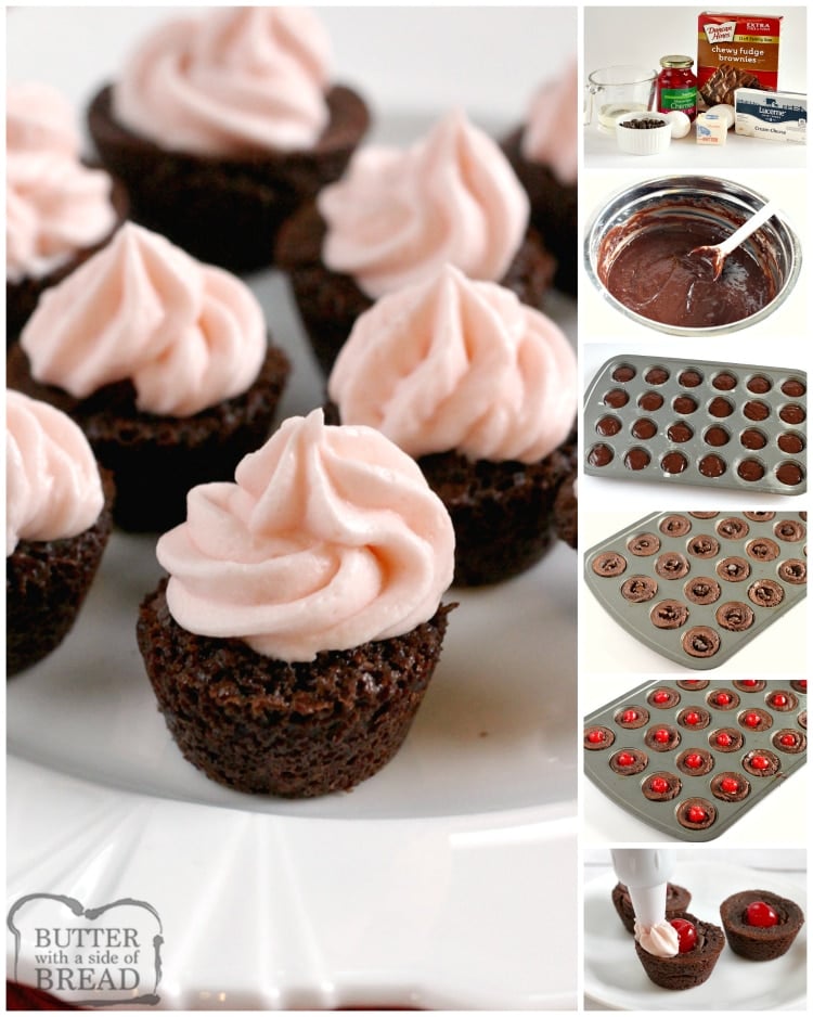 Step by step instructions on how to make brownies with cherries and cherry frosting