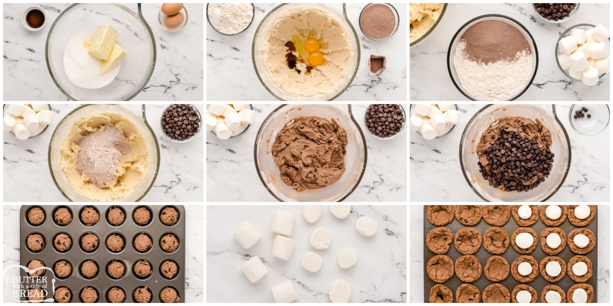 Step by step instructions on how to make Hot Chocolate Cookie Cups