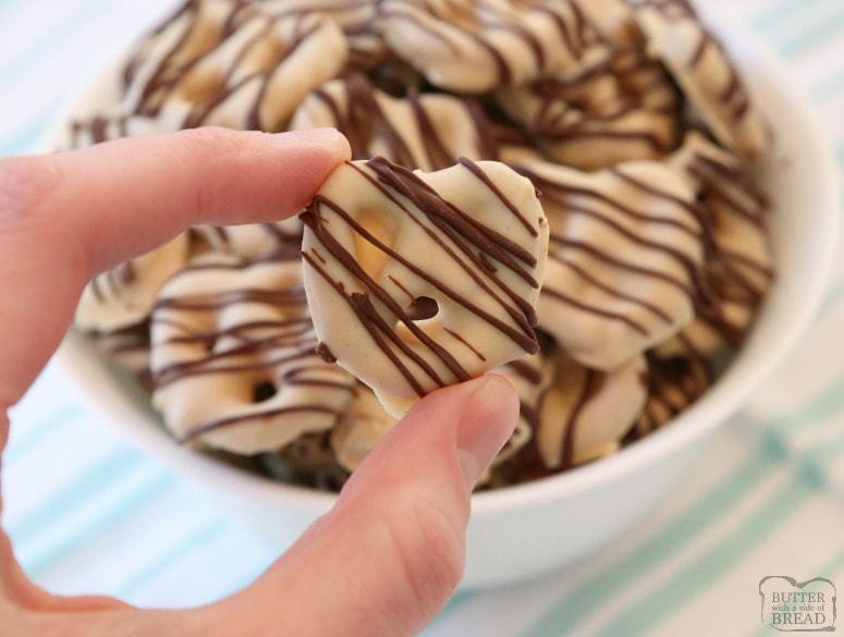 Peanut Butter Pretzels are made with 4 simple ingredients and they're completely amazing! Easy treats made with peanut butter, pretzels, and chocolate & perfect for anytime!