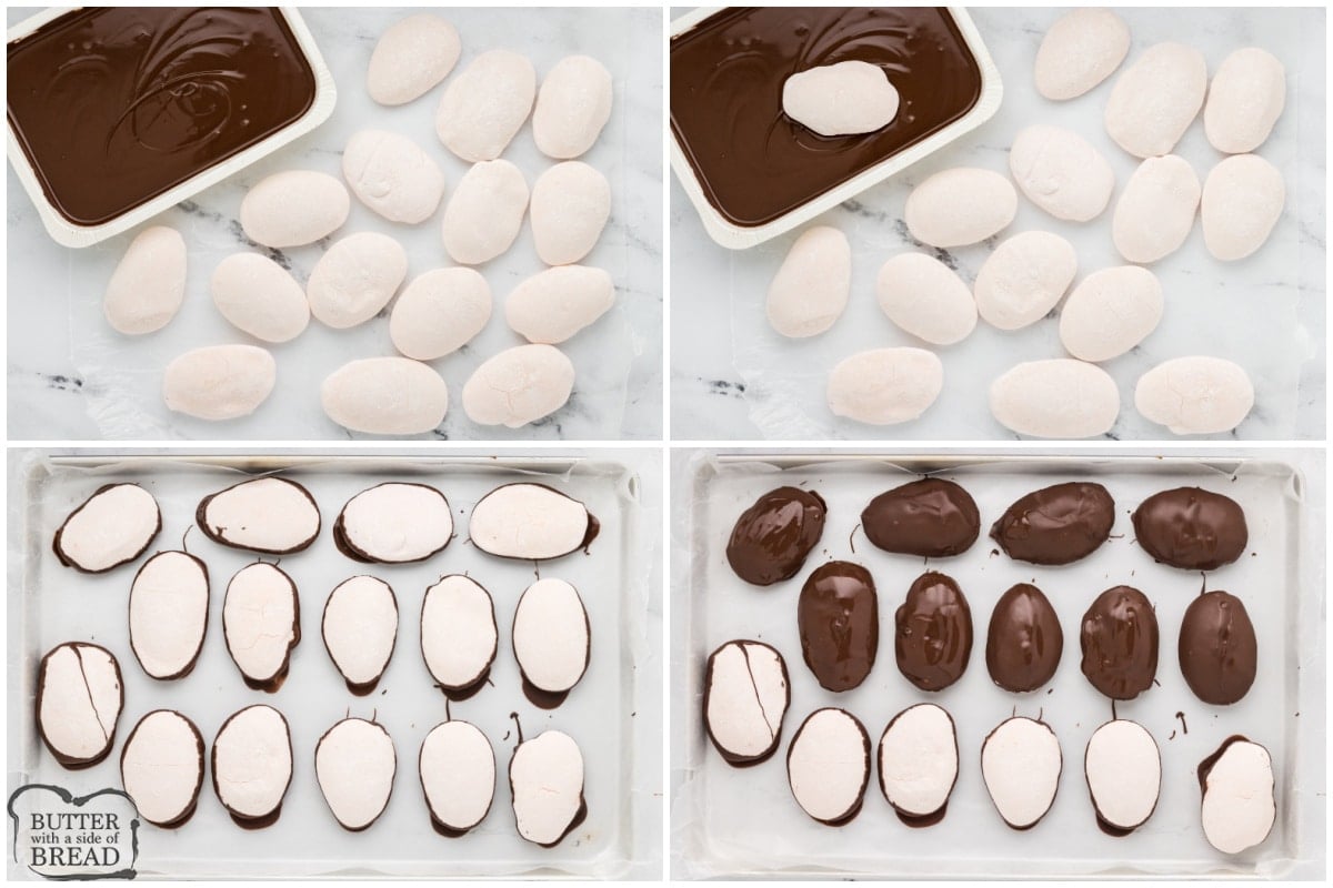 How to dip marshmallow eggs in chocolate