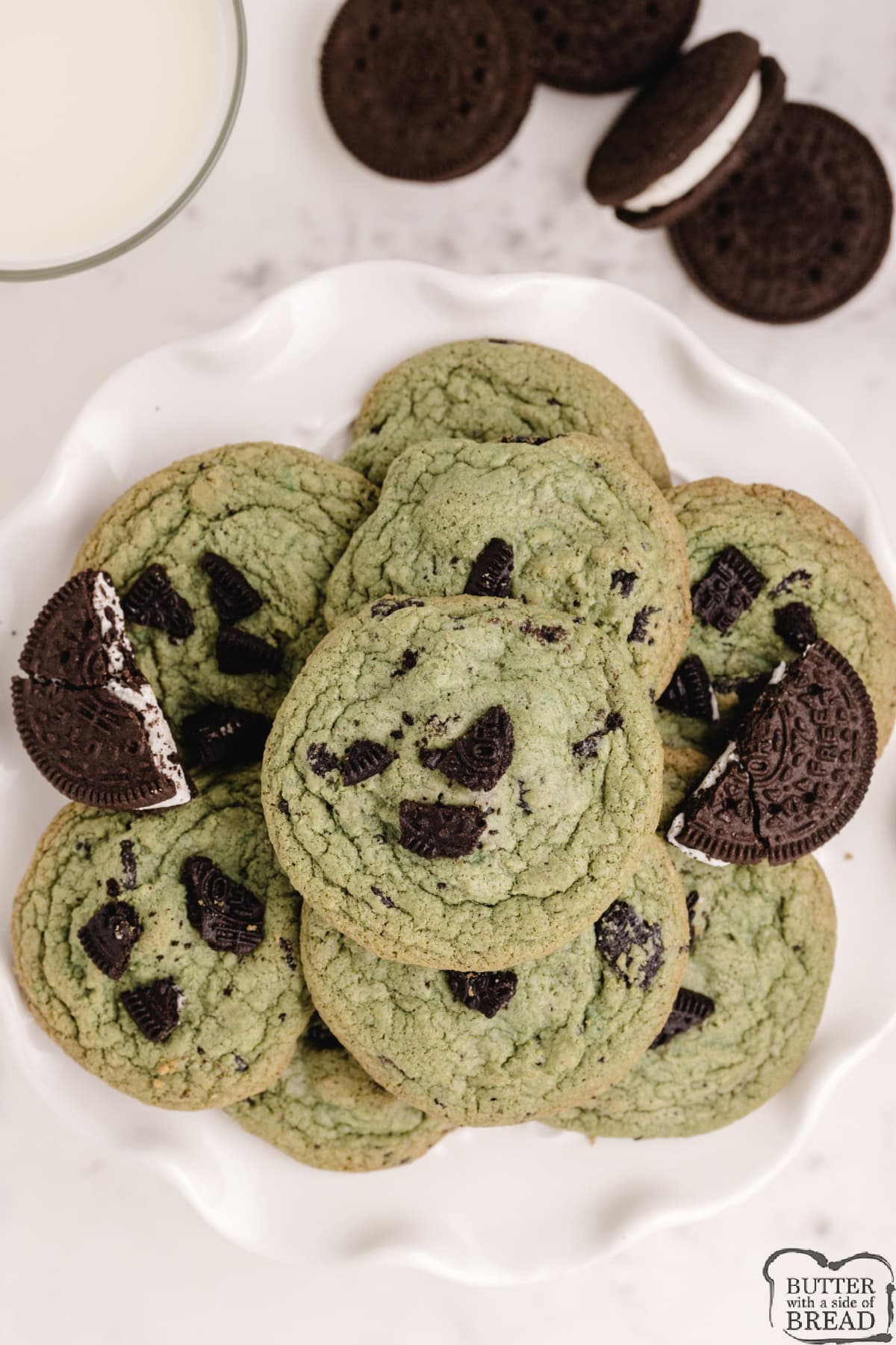 Mint Oreo Pudding Cookies are made with Oreo pudding mix and crumbled Mint Oreo cookies. These chocolate mint cookies turn out perfectly soft and chewy every time!