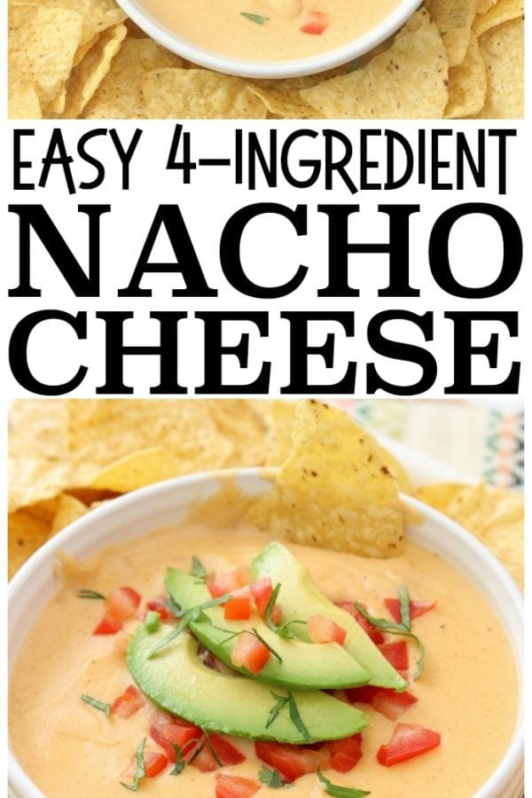 Easy Nacho Cheese sauce recipe with only 4 ingredients and is made in minutes! Smooth, creamy with great nacho cheese flavor, this recipe is perfect for parties, busy weeknight dinners and game day food! Best #Nacho #Cheese #recipe ever from Butter With A Side of Bread #appetizer #food #nachos #homemade