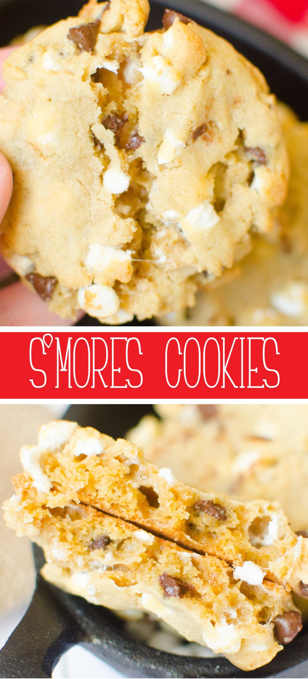 S'mores Cookies will take you right to the campfire! Graham Cracker crumbs, marshmallow bits, chocolate chips with just enough dough to hold it all together. You'll have S'mores right from your oven!