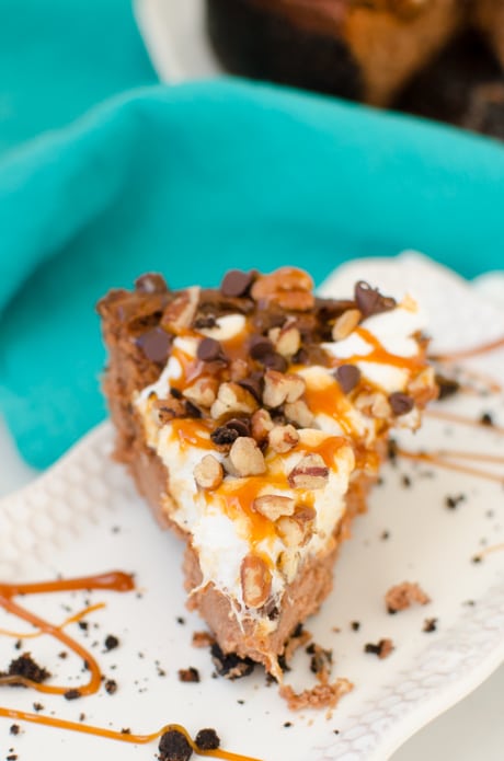 Slice of Rocky Road Cheesecake.