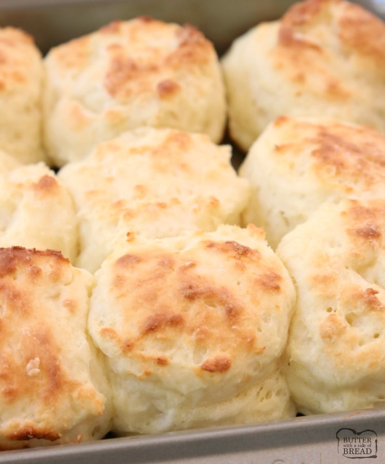 Easy Sour Cream Biscuit Recipe made from scratch in minutes. Perfect soft, flaky texture with fantastic buttery flavor. This will be your new favorite homemade biscuit recipe! Updated with expert advice on how to make easy biscuit recipe. 