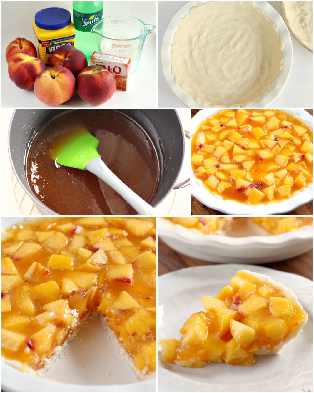 Step by step photos and instructions on how to make Easy Peach Pie. Lots of fresh peaches and a few other simple ingredients, including Sprite! 