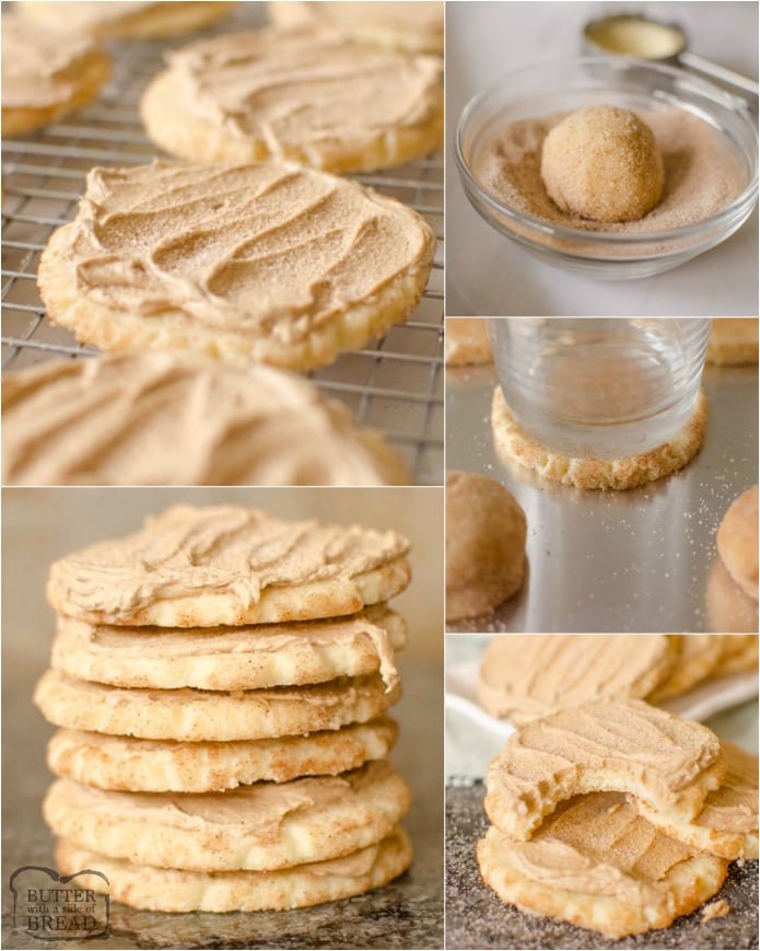 Frosted Maple Snickerdoodles are a soft, chewy cookie rolled in cinnamon and sugar topped with homemade Maple Frosting. This Maple Frosted Snickerdoodle recipe is a perfect fall dessert!