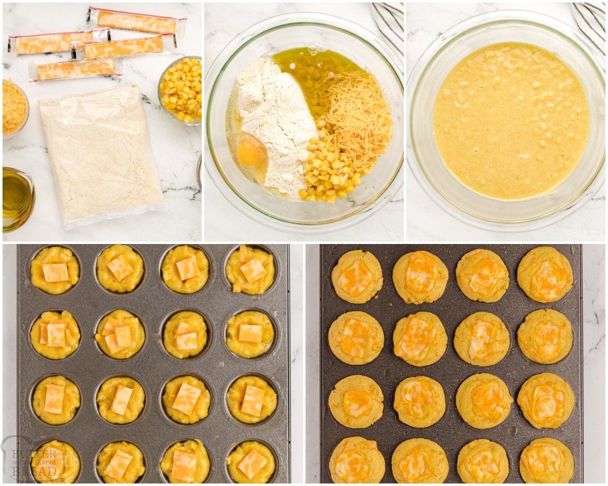 how to make mini cornbread muffins with cheese