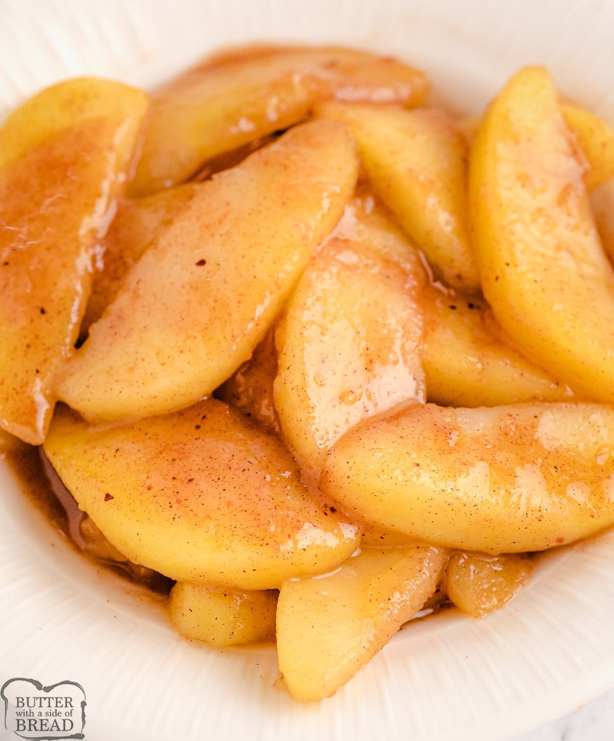 apples fried in butter in a skillet