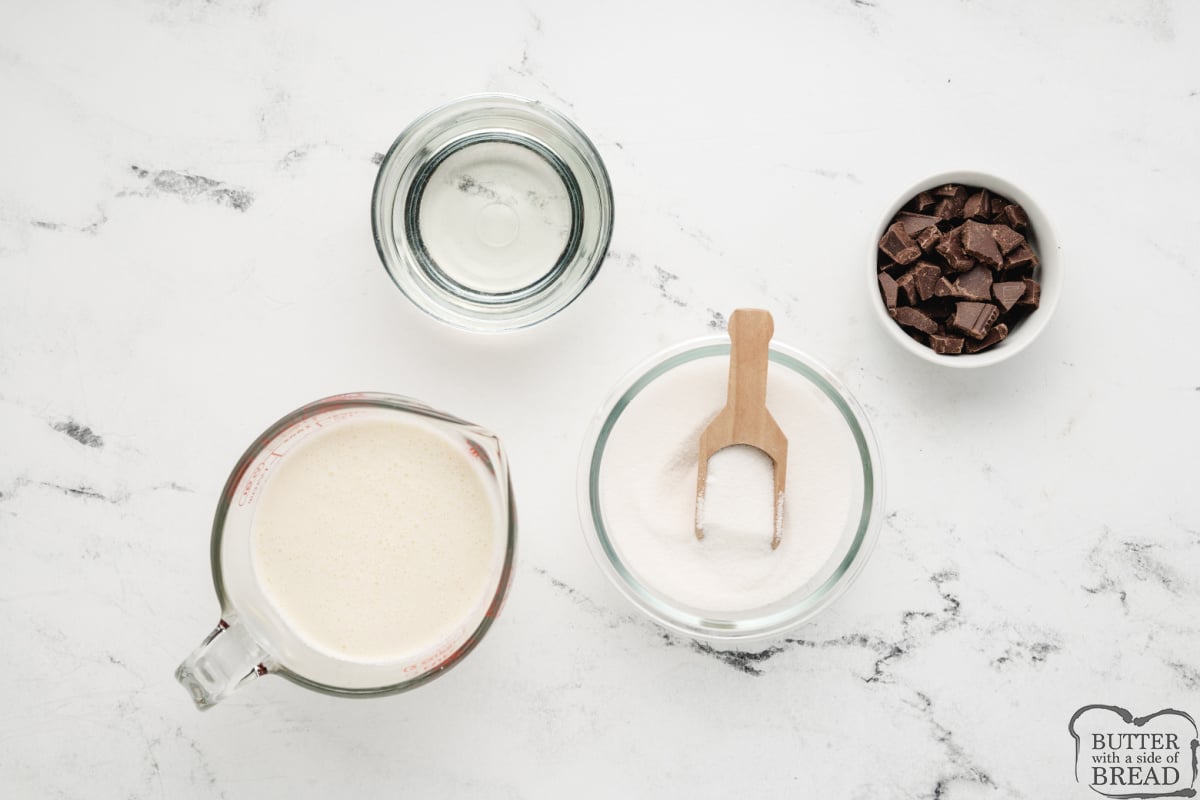 Ingredients in Chocolate Caramels recipe.