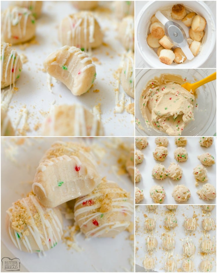 Vanilla Cake Balls are an easy dessert made from cake and homemade vanilla buttercream frosting. Simple to make cake ball recipe that everyone loves! Make your Cake Balls festive for Christmas by adding in colored sprinkles!