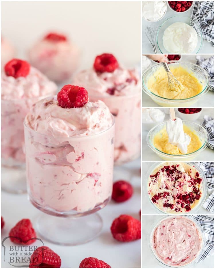 Step by step instructions on making raspberry salad