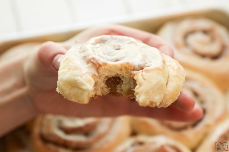 Cinnamon Rolls made from scratch that yield feather-light sweet rolls with pecans, cinnamon and a lovely vanilla glaze. Best cinnamon roll recipe ever! Cinnamon Rolls made from scratch that yield feather-light sweet rolls with pecans, cinnamon and a lovely vanilla glaze. Best cinnamon roll recipe ever!