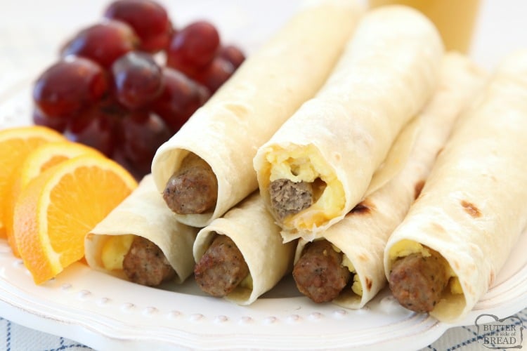 High Protein Breakfast Wraps made with turkey sausage, eggs and cheese wrapped in a fresh tortilla. Easy on the go breakfast that's delicious and & satisfying for everyone!