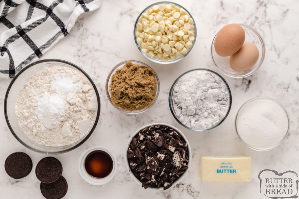 Ingredients in Cookies and Cream Cookies