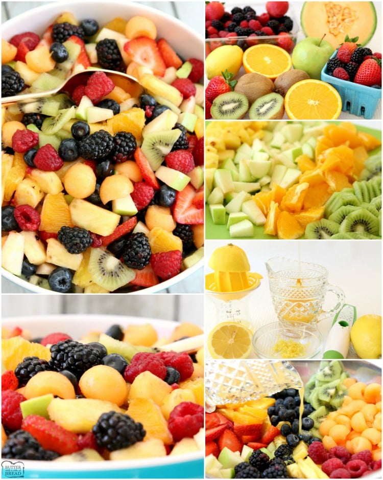 Fancy Fruit Salad is a lovely fruit salad recipe perfect for parties and get-togethers. The sweet, honey lemon glaze enhances flavors & keeps the fruit colors bright and vibrant.