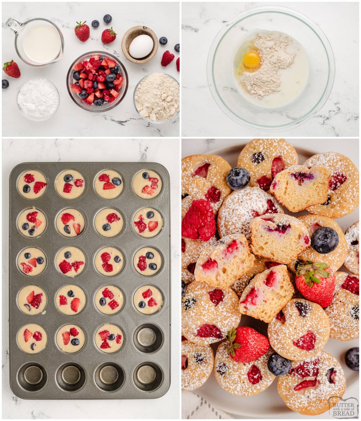 how to make 4 ingredient berry protein pancake bites