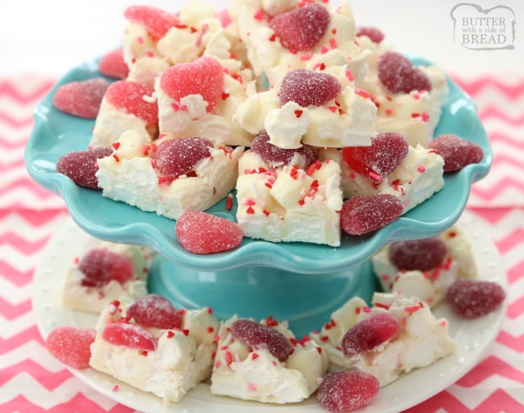 Valentine's Marshmallow Chocolate Bark is a simple, festive dessert that everyone loves! Made in minutes with just 3 ingredients, these chocolate squares are perfect for Valentine's Day!