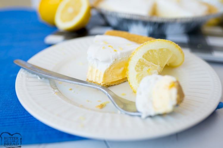 Lemon Icebox Pie is a quick an easy frozen lemon dessert. This pie has a classic tart lemonade flavor & is made from only FOUR simple ingredients! Simple to make and everyone loves this sweet, creamy lemon pie.