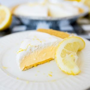 frozen lemonade pie, made and served.