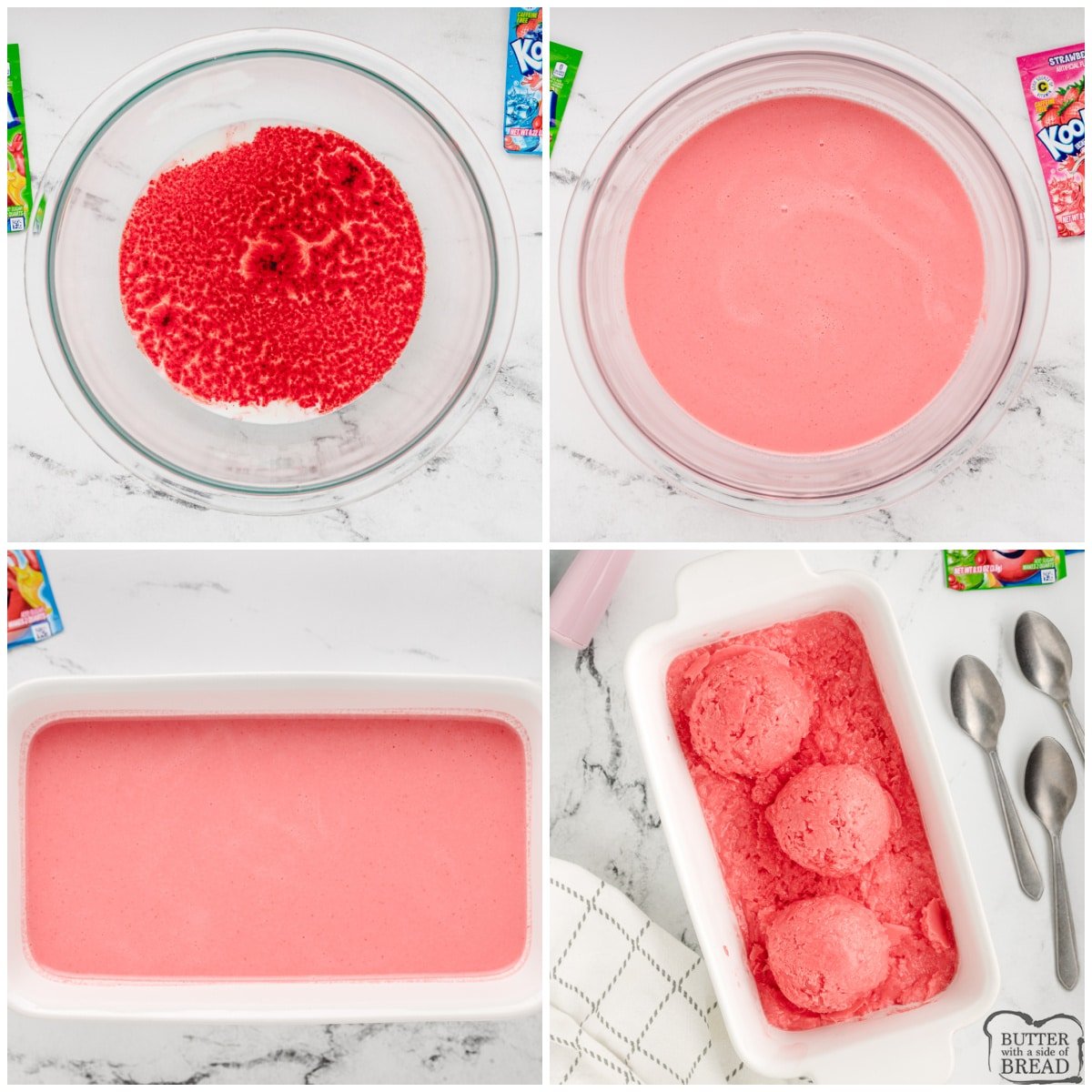 Step by step instructions on how to make Kool-Aid Sherbet