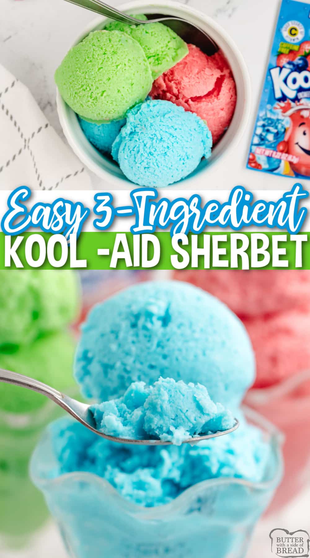 Easy Kool-Aid Sherbet is a delicious frozen treat that is made with only three simple ingredients, no ice cream maker required! With just a package of Kool-Aid mix, sugar, and milk, you can create a delicious and creamy sherbet in any flavor you desire.