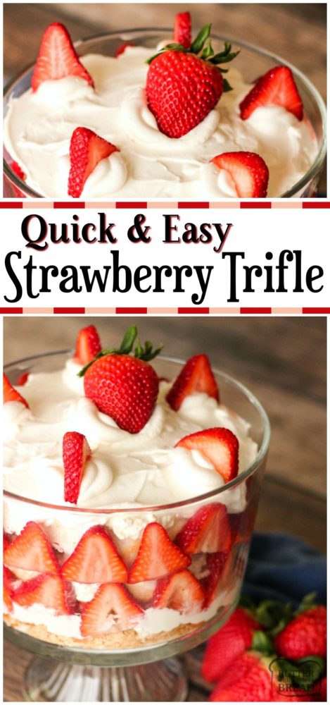 EASY STRAWBERRY TRIFLE RECIPE - Butter with a Side of Bread