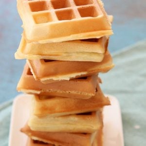 BEST Crispy Belgian Waffle recipe with 4 tips that make these the BEST waffles ever! Simple waffle recipe that everyone loves.