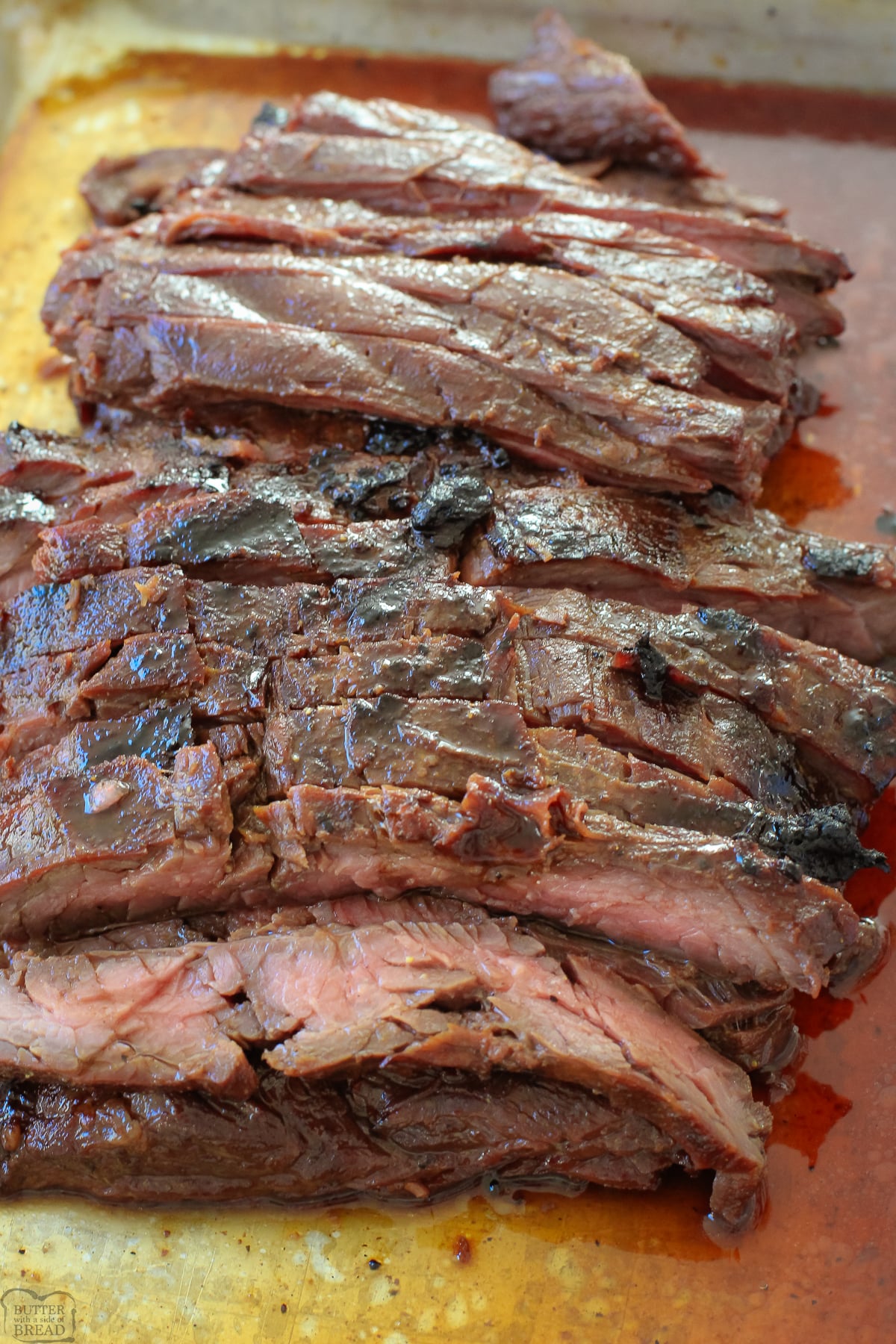 sliced marinated steak