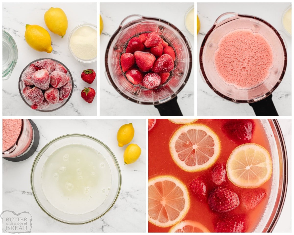 how to make 3 ingredient Strawberry Lemonade