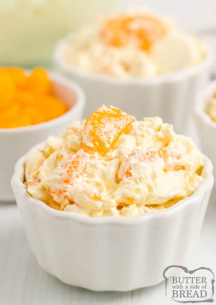 Orange Cream Fruit Salad is a delicious fruit salad filled with oranges, pineapple and bananas with a sweet orange cream mixed in! Perfect fruit salad recipe to go alongside holiday dinner.