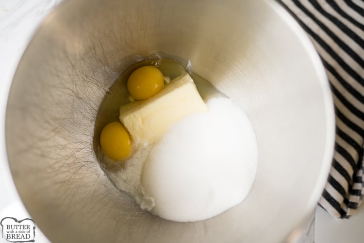 eggs, butter, sugar and lemon extract