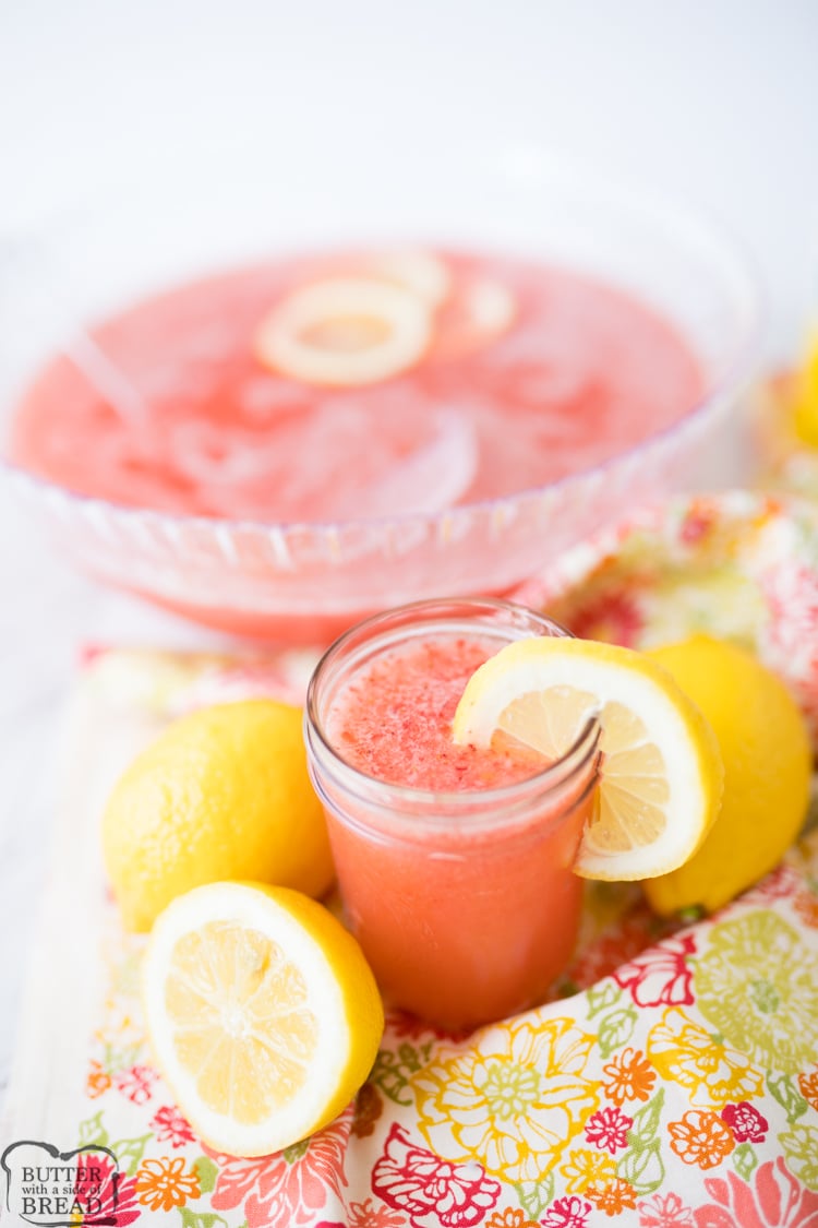Strawberry Lemonade Party Punch Recipe - VIDEO!!