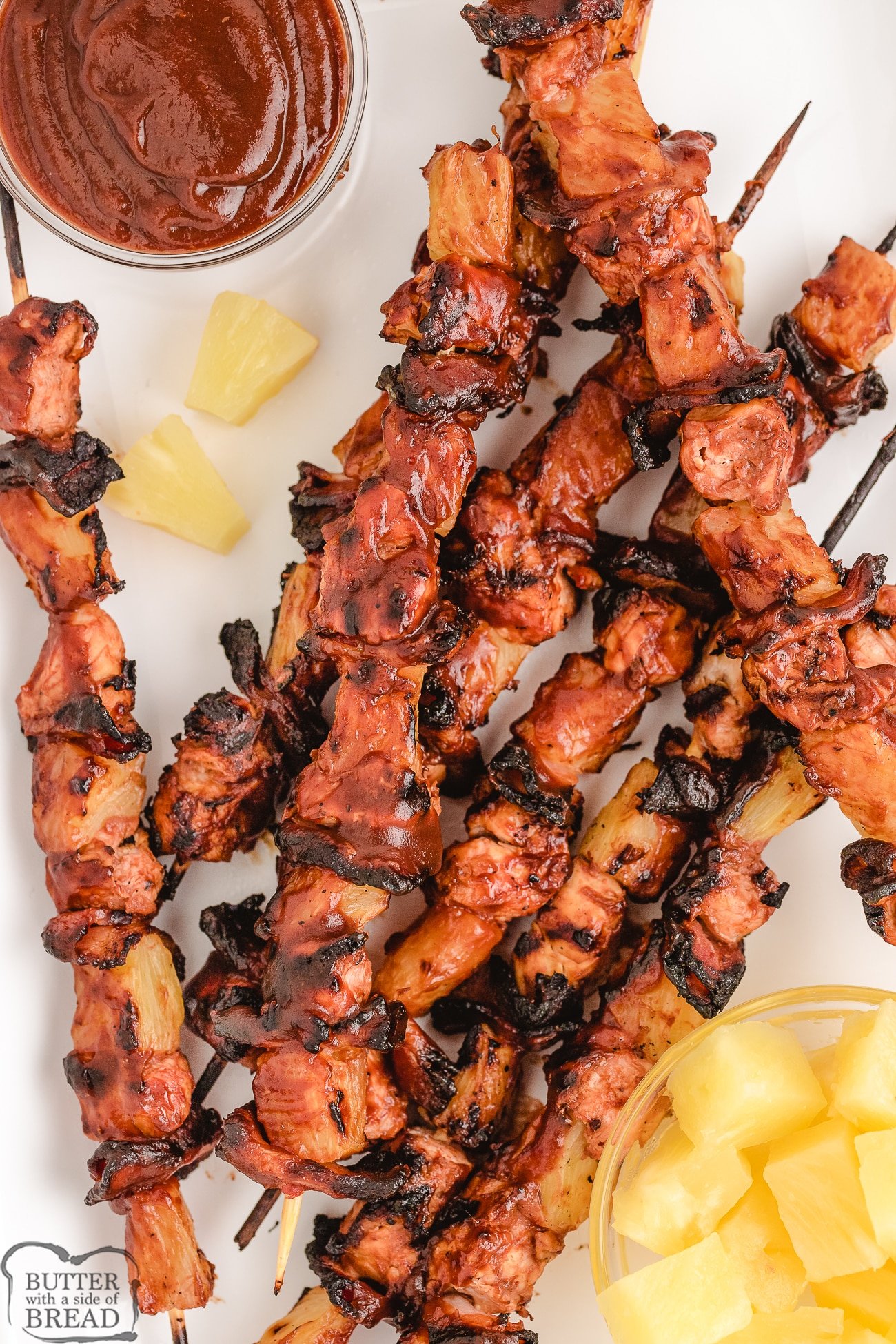 BBQ Chicken Bacon Pineapple Kabobs
