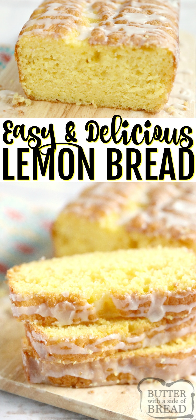 Easy Lemon Bread is moist, full of lemon flavor and made with only five ingredients! This lemon bread recipe is easy to make and is soft and delicious!