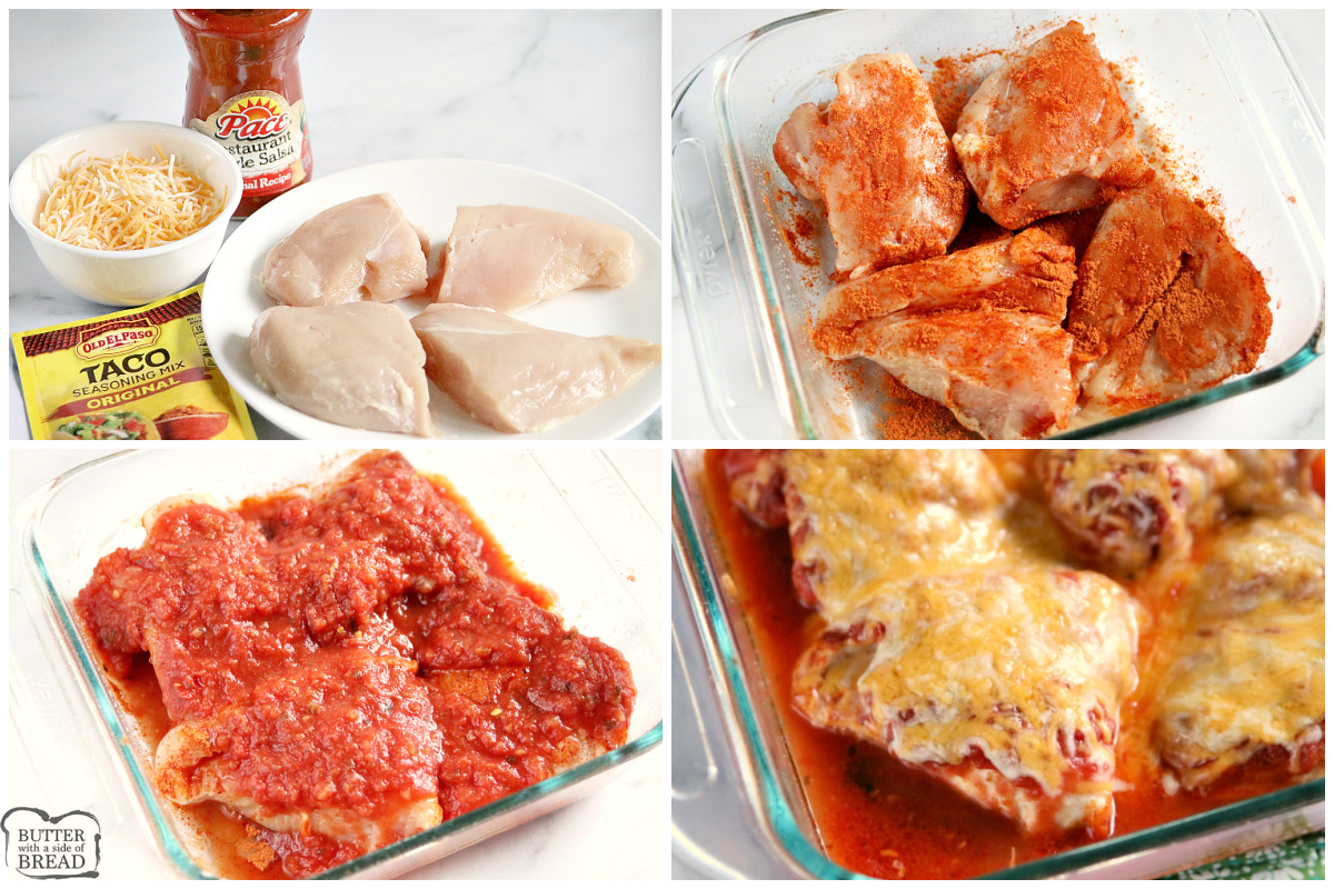 Step by step instructions on how to make Easy Salsa Chicken.