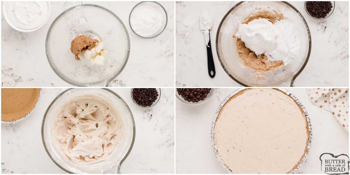 Step by step instructions on how to make Frozen Peanut Butter Pie