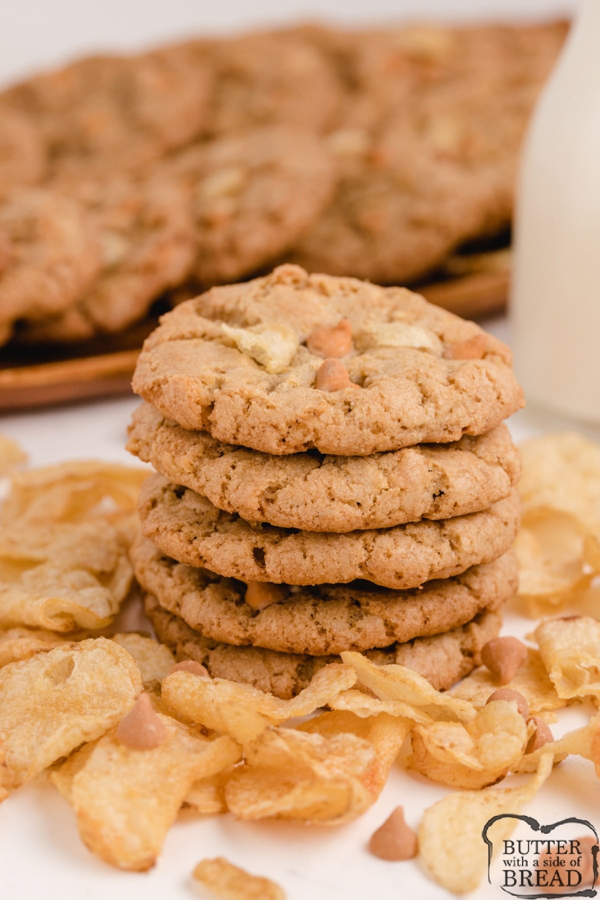 Potato chip cookies made with potato chips and butterscotch chips