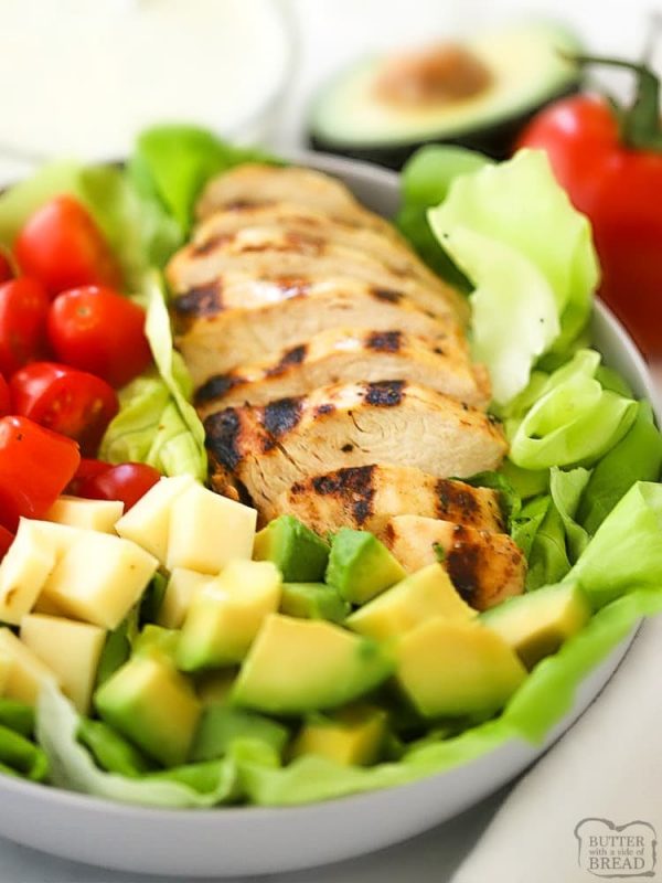 GRILLED CHICKEN SALAD WITH PESTO RANCH DRESSING - Butter with a Side of ...