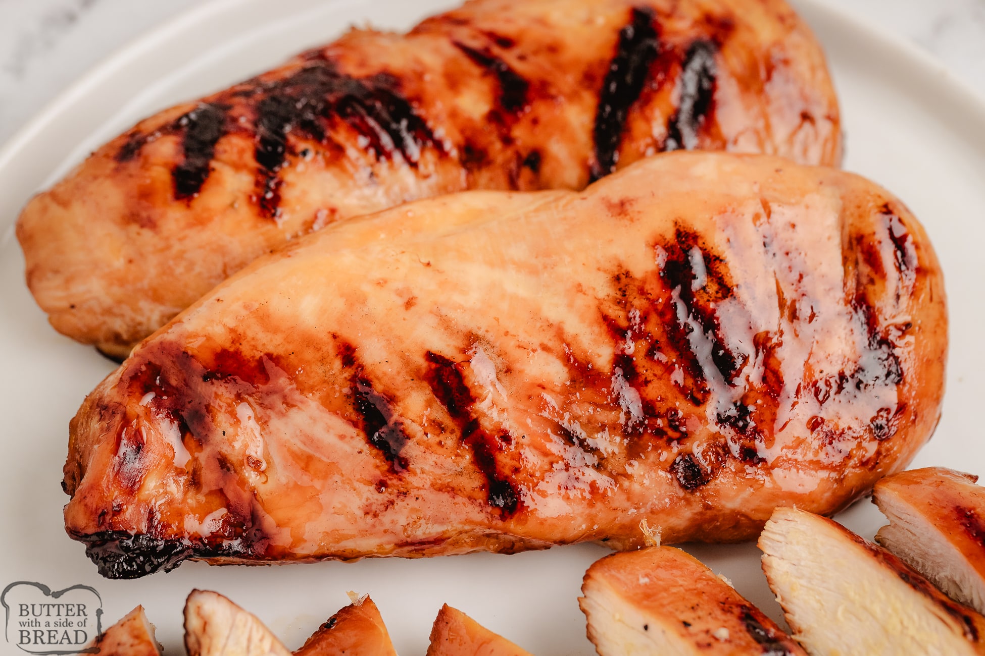 grilled and sliced teriyaki chicken