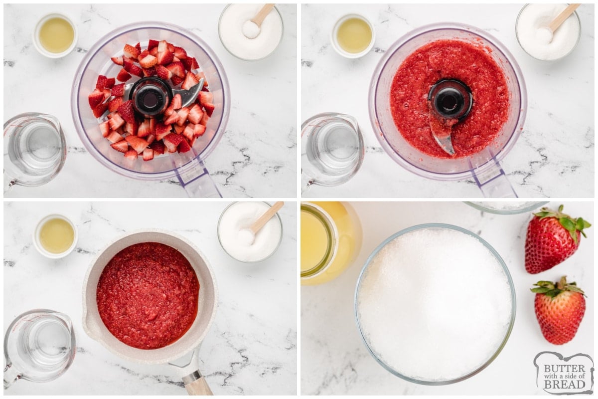 Step by step instructions on how to make fresh Strawberry Snow Cone Syrup