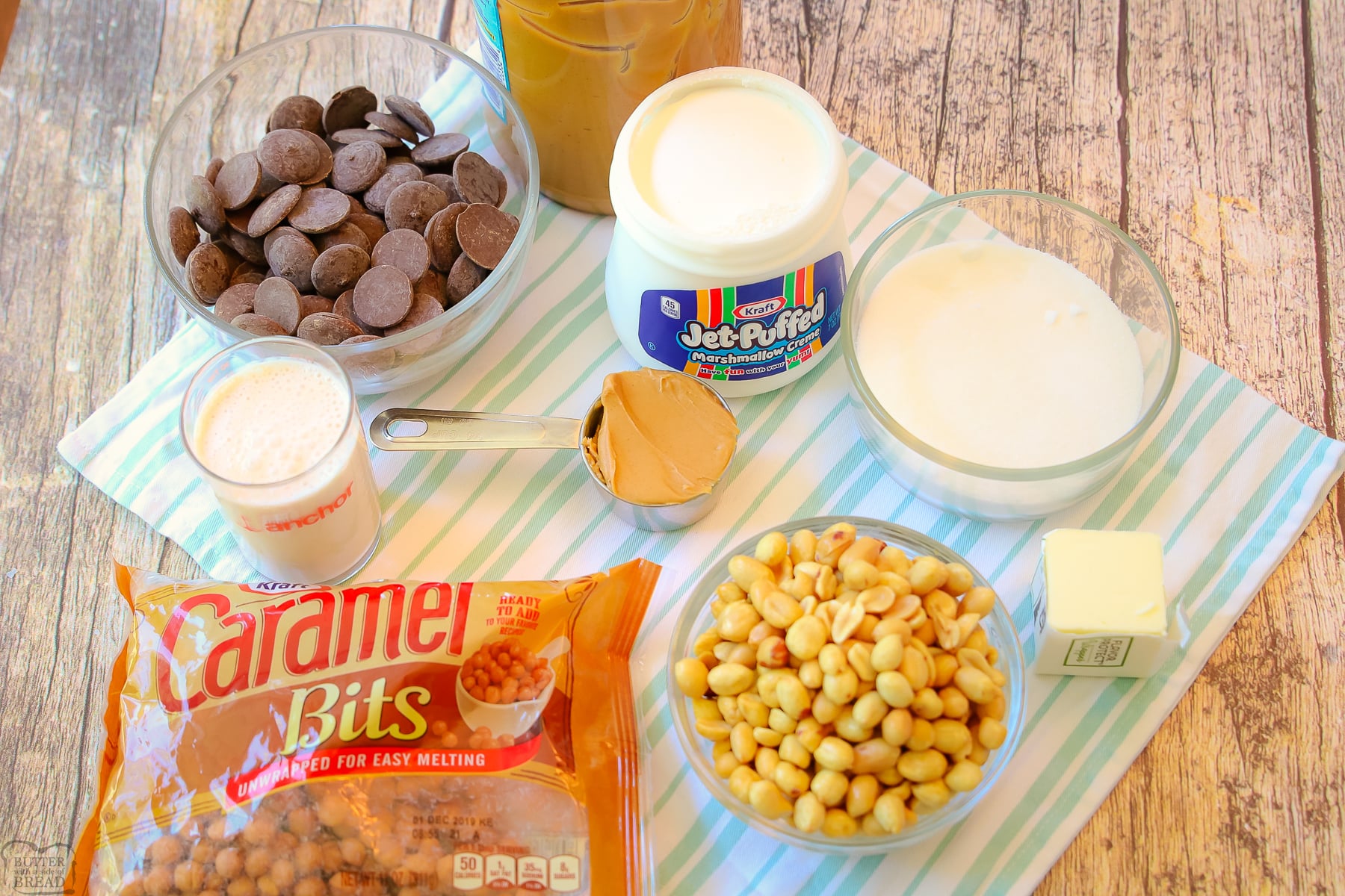 ingredients needed for homemade Snickers bars