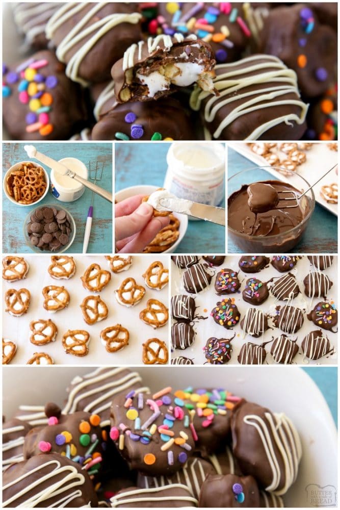 how to make marshmallow chocolate covered pretzels