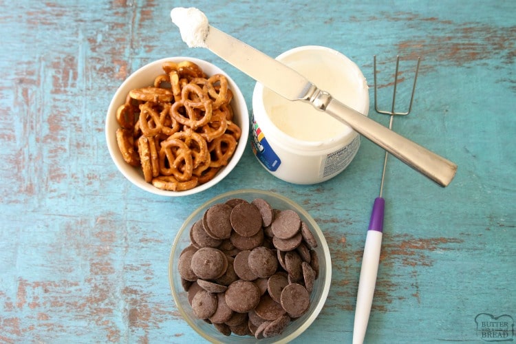 ingredients needed for marshmallow chocolate covered pretzels