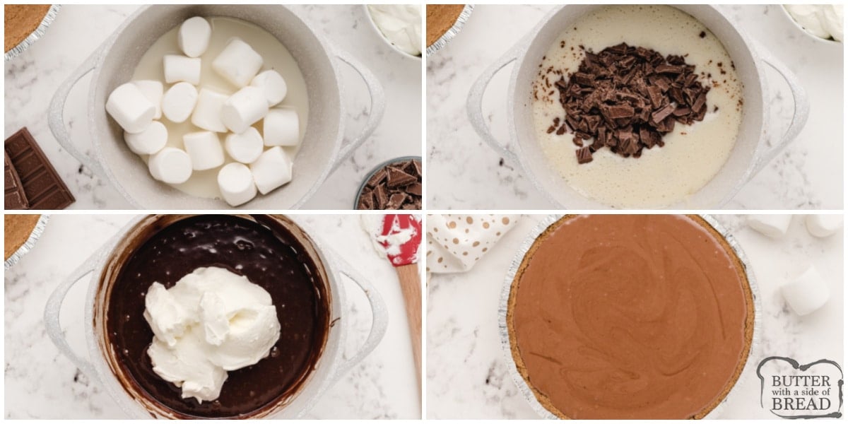Step by step instructions on how to make Hershey's Chocolate Pie