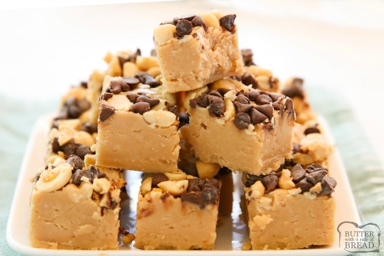 Quick & Easy Peanut Butter Fudge recipe that's done in minutes! Simple ingredients combined in the microwave for a fast, delicious peanut butter treat.