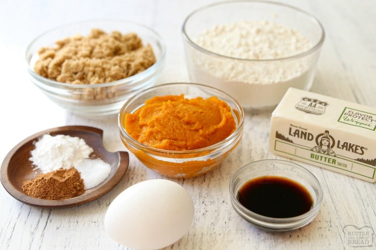 ingredients for pumpkin bars