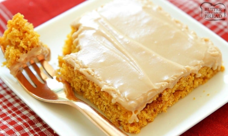Maple Iced Pumpkin Bars are soft, sweet dessert bars loaded with Fall flavors. These easy baked spiced pumpkin bars are covered with a cream cheese maple icing that tastes heavenly!