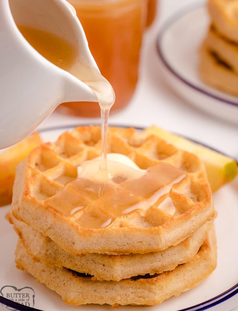 apple cider syrup recipe on waffles