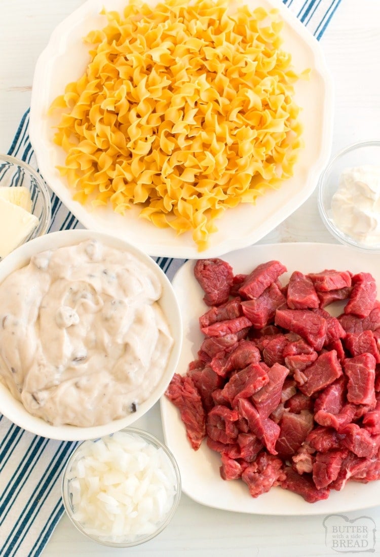 ingredients needed to make beef stroganoff